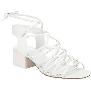 Vince Beaumont White Leather Lace Up Sandals
